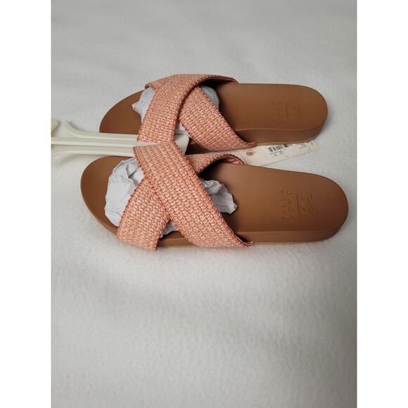 Billabong Avila Woven Crossband Slide Sandals Sweet Peach Size 6 - Picture 5 of 6